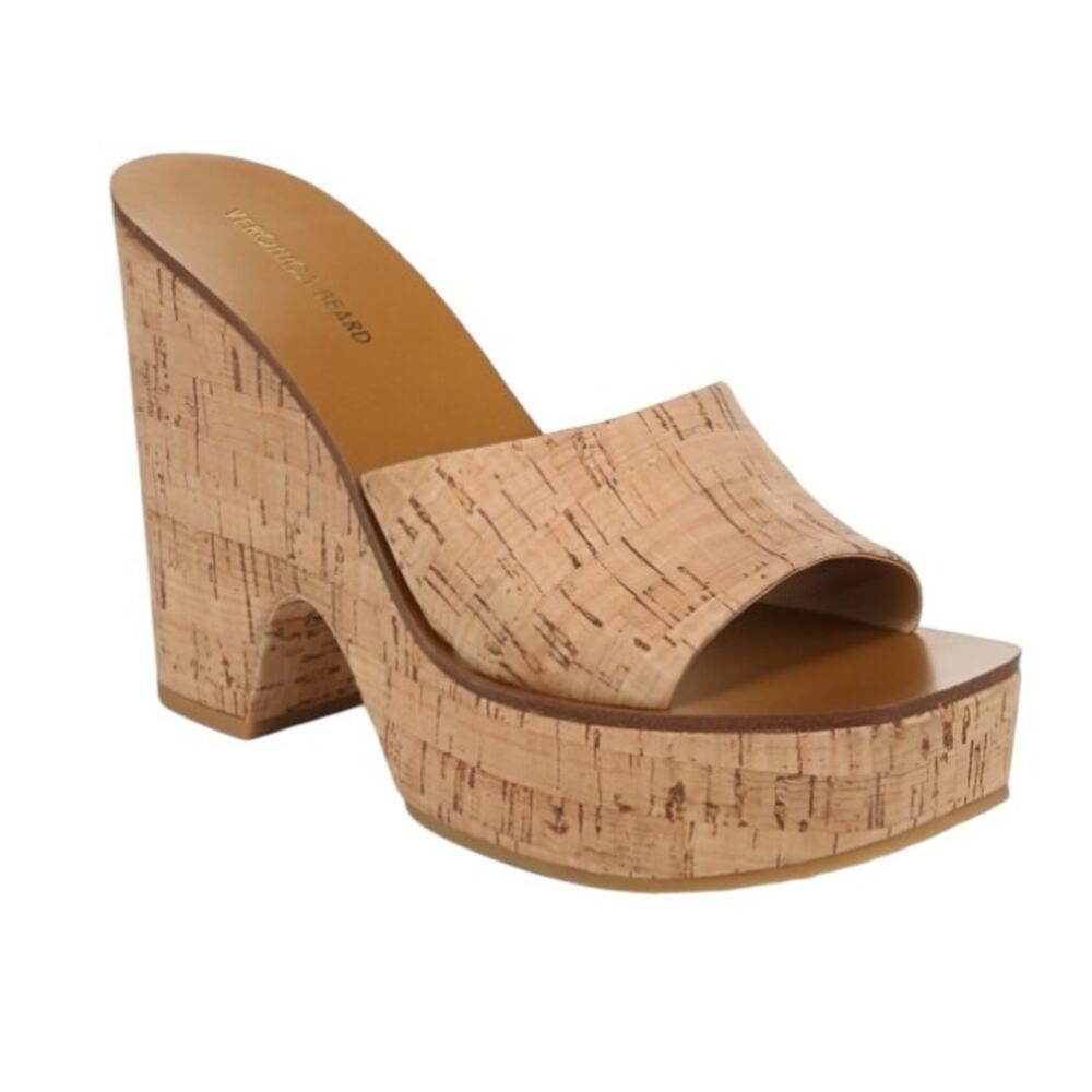 Veronica Beard Paulita Cork Women's Tan Platform Wedge Sandals NWTS size 10